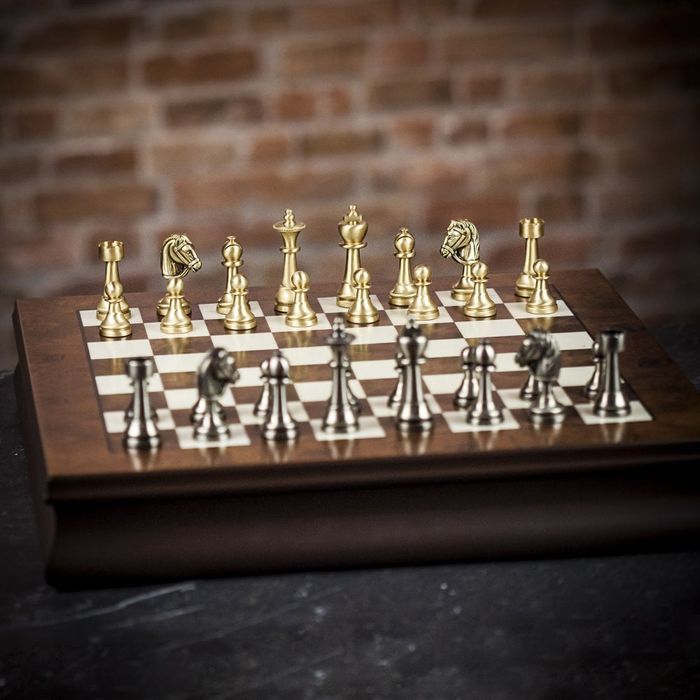 Italfama Solid Brass Staunton Chess Set - Medium main product photo