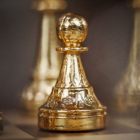 Italfama Gold and Silver Plated Classic Flower Chess Set - Medium