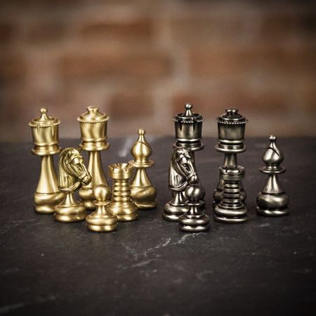 Italfama Solid Brass Persian Chess Pieces - Medium