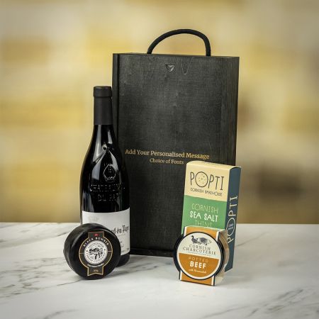 Calvet Chateauneuf Du Pape Red Wine with Artisan Cheese and Potted Beef Personalised Hamper