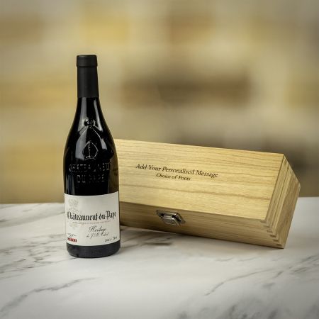 Calvet Châteauneuf Du Pape Red Wine in Personalised Wood Gift Box