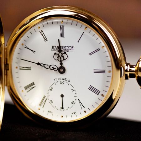 Jean Pierre Full Hunter Pocket Watch - Gold Plated