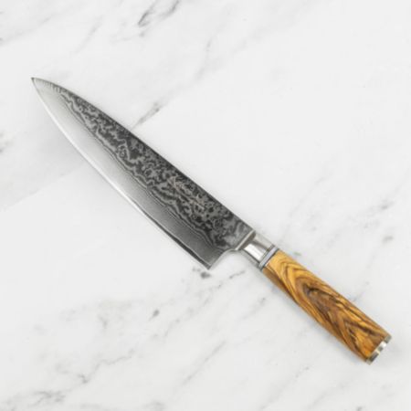 Katana Saya Olivewood 20cm Damascus Chef&#039;s Knife