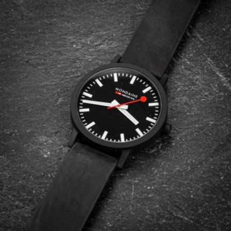 Mondaine Essence - Black Dial / Black Strap / 41mm