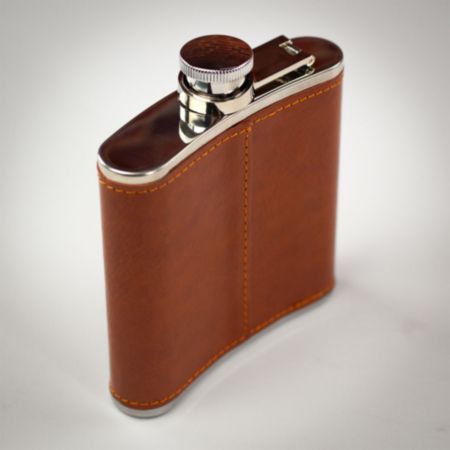 Selbrae House Stag Engraved Leather Wrapped Hipflask