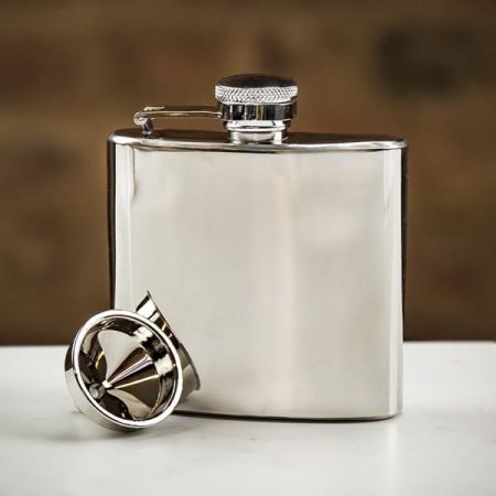 Pinder Brothers Classic Plain Hip Flask - 4oz