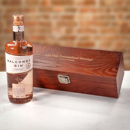 Salcombe Rosé Sainte Marie Gin in Personalised Premium Wood Gift Box