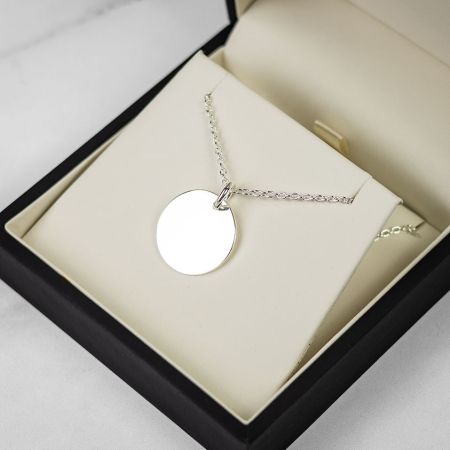 Farrar &amp; Tanner Sterling Silver Large Round Drop Pendant Necklace