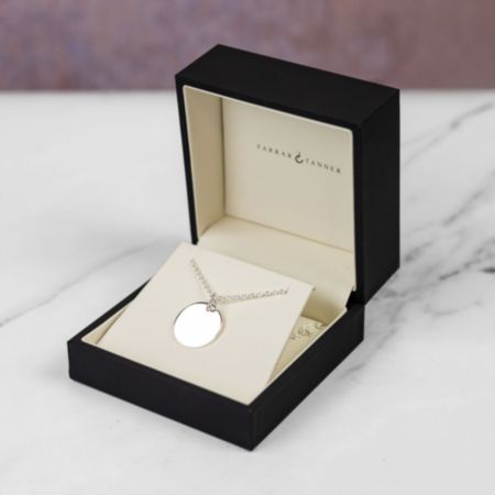 Farrar &amp; Tanner Sterling Silver Large Round Drop Pendant Necklace
