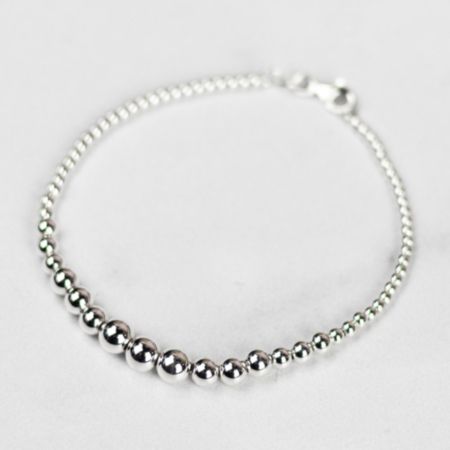 Farrar &amp; Tanner Sterling Silver Graduated Bead Bracelet - 7.5”