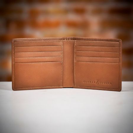Farrar &amp; Tanner Premium Nappa Leather Billfold Wallet - Tan